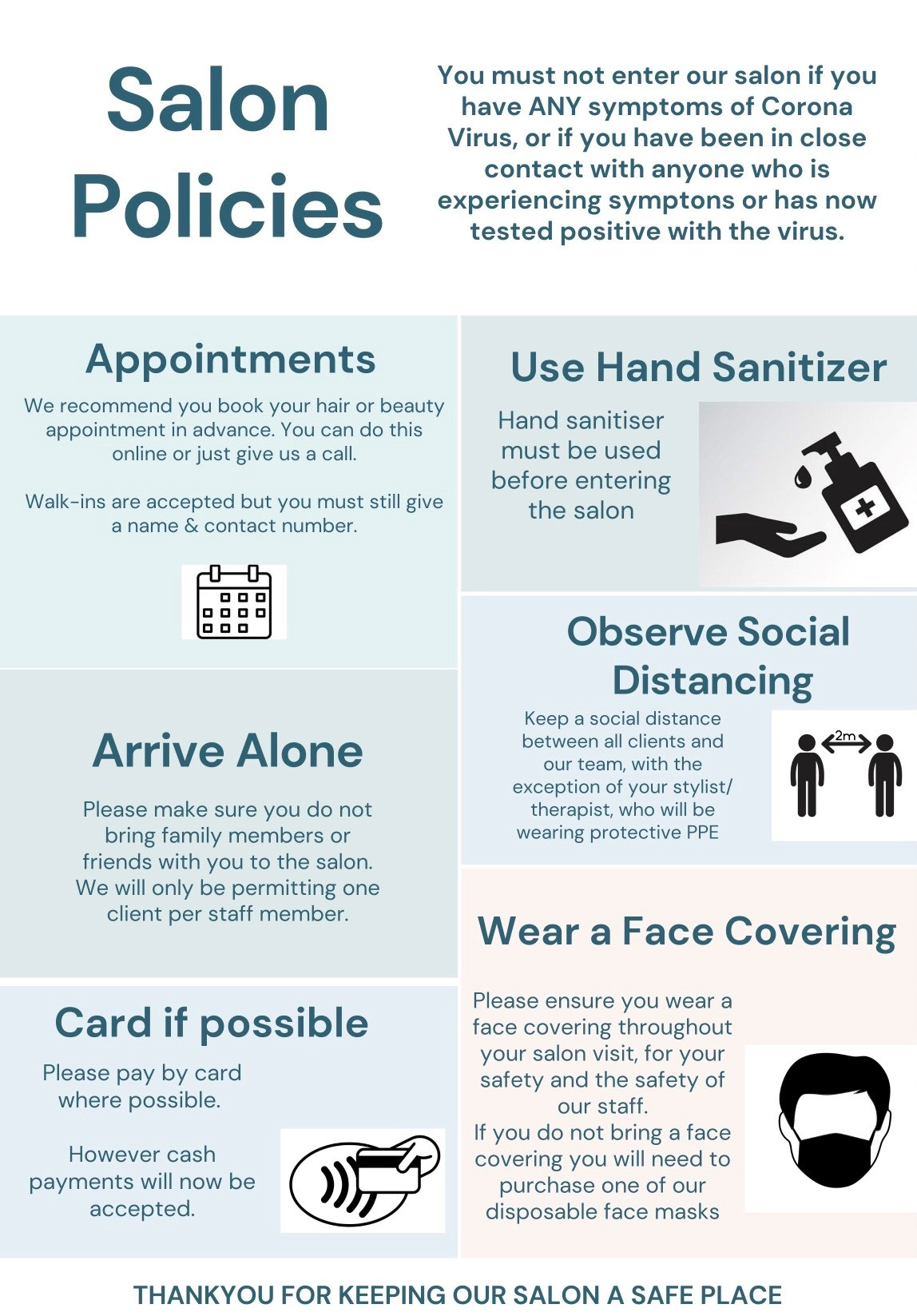 COVID19 GUIDELINES Professional Beauty Training